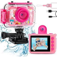 Detailed information about the product Waterproof Camera Digital Action Underwater Camera for Kids Snorkeling with 180 Degree Flip Len,20MP 1080P Sports Action for Swinmming,Skiing,Surfing