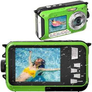 Detailed information about the product Waterproof Digital Camera Underwater Camera Full HD 2.7K 48 MP Video Recorder Selfie Dual Screens 16X Digital Zoom Flashlight Waterproof Camera for Snorkeling (Green)