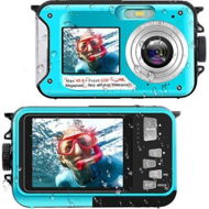 Detailed information about the product Waterproof Digital Camera Underwater Camera Full HD 2.7K 48 MP Video Recorder Selfie Dual Screens Flashlight Waterproof Camera for Snorkeling (Blue)