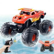 Detailed information about the product Waterproof Monster Truck Toys 1:16 Amphibious Remote Control Car All Terrain Off-Road Pickup Truck 4WD RC Cars Toys-Orange