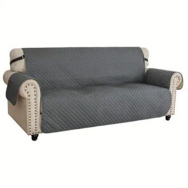 Waterproof Sofa Cover Couch Covers For 3 Cushion Couch,Soft Washable Slipcover with Pockets And Straps,Thick Furniture Protector Color Grey
