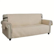 Detailed information about the product Waterproof Sofa Cover Couch Covers For 3 Cushion Couch,Soft Washable Slipcover with Pockets And Straps,Thick Furniture Protector(Color Beige)