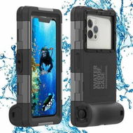 Detailed information about the product Waterproof Underwater Snorkeling Diving Phone Case for iPhone 16, 15, 14, 13, 12, 11 Pro Max Mini and Galaxy 15m Photo Video Cover, Black