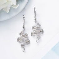 Detailed information about the product Wave Long Dangle 925 Sterling Silver Stud Earrings Zulastone Woman Girl Jewelry