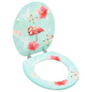 Detailed information about the product WC Toilet Seat with Lid MDF Flamingo Design