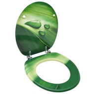 Detailed information about the product WC Toilet Seat with Lid MDF Green Water Drop Design