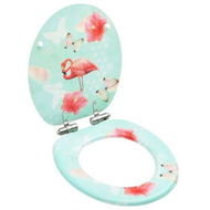 Detailed information about the product WC Toilet Seat with Soft Close Lid MDF Flamingo Design