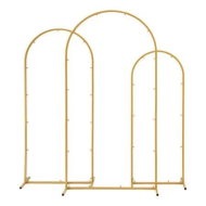Detailed information about the product Wedding Arch Backdrop Stand Set of 3 Gold Metal Wedding Arched Frame, Easy to Assemble, Stable Balloon Arch Standfor Wedding, Baby Shower, Party Decoration