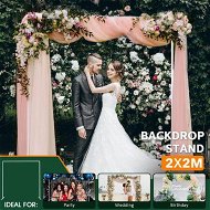 Detailed information about the product Wedding Backdrop Stand Photo Photography Frame Party Decoration Picture Holder Balloon Display Background 2x2m Galvanised Stainless Steel White