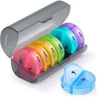 Detailed information about the product Weekly Pill Organizer 7 Day 2 Times A Day Sukuos Large Daily Pill Cases For Pills/Vitamin/Fish Oil/Supplements (Rainbow)