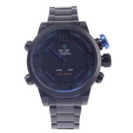 Detailed information about the product WEIDE WH-2039 Men's Quartz & LED Electronics Dual-Display Wrist Watch - Black + Blue