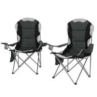 Detailed information about the product Weisshorn 2X Folding Camping Chairs Arm Chair Portable Outdoor Beach Fishing BBQ