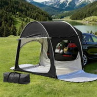 Detailed information about the product Weisshorn Camping Tent Car SUV Rear Hatchback Tents Canopy Portable Outdoor Family Black