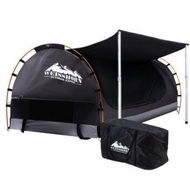 Detailed information about the product Weisshorn Double Swag Camping Swags Canvas Free Standing Dome Tent Dark Grey 4CM