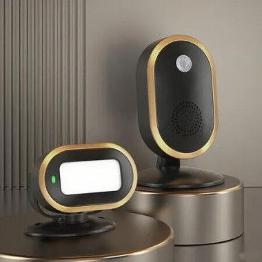 Welcome Doorbell, Motion Sensor Doorbell, Door Chime for Business When Entering, Store Welcome Entry Bellring, Multi languages 4 Volume Levels, Black