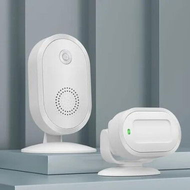 Welcome Doorbell, Motion Sensor Doorbell, Door Chime for Business When Entering, Store Welcome Entry Bellring, Multi languages 4 Volume Levels, White