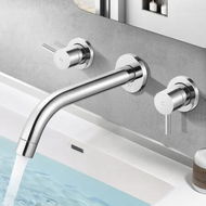 Detailed information about the product WELS Sink Mixer Taps Bath Tub Shower Wash Basin Wall Mounted 1/4 Turn Cold Hot Water Faucet Spout Tapware Laundry Bathroom Vanity Kitchen Chrome Brass