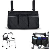 Detailed information about the product Wheelchair Accessories, Waterproof Wheelchair Bags to Hang on Side with Bright Line Black Storage Organizers for Home/Outdoor