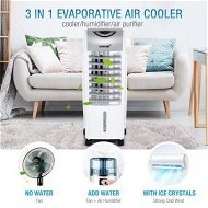 Detailed information about the product Wheeled 6L Evaporative Air Cooler Humidifier Ionizer Wide Angle W/3 Wind Modes Natural Normal Sleep