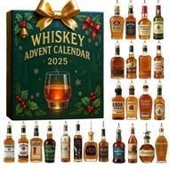 Detailed information about the product Whiskey Tasting Advent Calendar 24 2D Flat Arclyic Bourbon Scotch Rum Set Holiday Countdown Birthday Gift