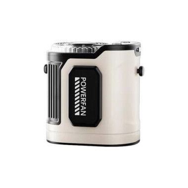 White 100 Speed USB Rechargeable Waist Fan Portable Outdoor Cooling LED Display Waterproof Dustproof Fallproof For Neck Handheld Use