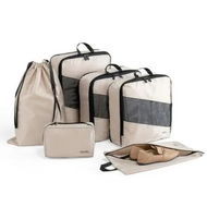 Detailed information about the product White 6 Piece Set Travel Storage Bag Compressed Digital Toiletries Cosmetics Clothes Shoes Luggage