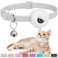 Detailed information about the product White-AirTag Cat Collar,Reflective GPS Cat Collar with AirTag Holder and Bell,Lightweight Tracker Cat Collars for Cats Dogs(not included AirTag)