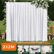 Detailed information about the product White Backdrop Curtain Silk Background Drape Wedding Party Birthday Graduation Decoration Stage Photography with Rod Pocket 2x2m
