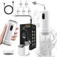 Detailed information about the product White Electric Ear Cleaner Rechargeable Portable Earwax Cleaner 250 Uses Large Battery 10Sec Water Tank Dual Use