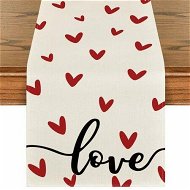 Detailed information about the product White Love Valentines Day Table Runner,Seasonal Anniversary Kitchen Dining Table Decoration for Indoor Home Party 13x72 Inch