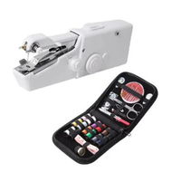 Detailed information about the product White Mini Handheld Electric Sewing Machine Set Deluxe Bag Includes Most Of The Sewing Accessories