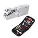White Mini Handheld Electric Sewing Machine Set Deluxe Bag Includes Most Of The Sewing Accessories. Available at Crazy Sales for $24.99
