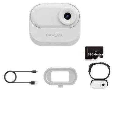 White Pet Camera 32GB Card Magnetiic Charging HD Portable Recorder Outdoor Sports
