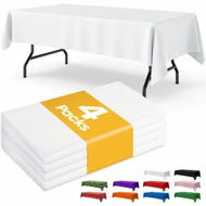Detailed information about the product White Plastic Table Cloth Rectangle Table 4 Pack,2.7m Ã— 1.3m Tablecloth for 1.8m Tables,Table Cloth for Disposable Use,Table Cover