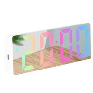 Detailed information about the product White RGB Color Changing Electronic Clock Multifunctional Alarm Clock with Large Screen Creative for Students