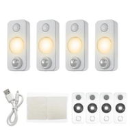 Detailed information about the product White Shell 4 Pack Warm Light LED Smart Night Light Ideal For Various Home Settings Including Bedrooms Corridors Wine Cabinets And Wardrobes