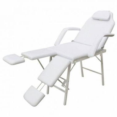 White Treatment Chair With Ajustable Legrests