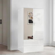 Detailed information about the product White Wardrobe Dresser Cabinet Armoire Clothes Garment Storage Cupboard Organiser 2 Door 2 Drawer Bedroom Furniture Hanging Rail High Gloss Front Unit