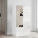 White Wardrobe Dresser Cabinet Armoire Clothes Garment Storage Cupboard Organiser 2 Door 2 Drawer Bedroom Furniture Hanging Rail High Gloss Front Unit. Available at Crazy Sales for $239.95