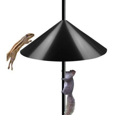 Wide Squirrel Baffle For Bird Feeder Pole Outside Pole Mount Stopper & Bird House Guard For Outdoor Shepherds Hook (Black 19 Inch 1 Pack)