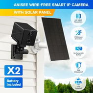 Detailed information about the product WiFi IP Security Camerax2 CCTV Set 1080P HD Wireless Night Vision Home Outdoor Surveillance System Solar Battery Powered Waterproof