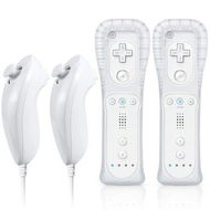 Detailed information about the product Wii Remote Controller with Nunchuck Compatible with Wii and Wii U in 2-Pack White