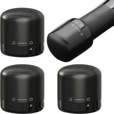 Wine Bottle Stopper 3 Pcs Reusable Silicone Plastic Set Sealed Storage Supplies Party Preservation Efficient Barware Accessory Gift Friends Family Celebration Essential