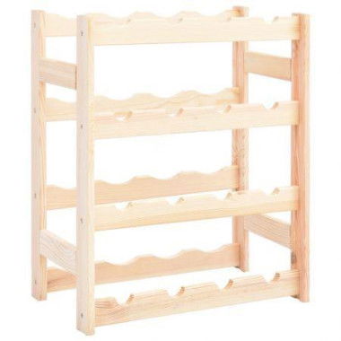 Wine Rack For 16 Bottles Solid Wood Pine