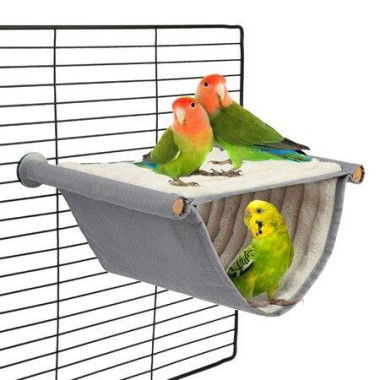 Winter Warm Bird Nest Bed Hanging Hammock Snuggle Hut Parrot House Tent Toy Bird Cage Perch For Parakeets Budgies Cockatiels Lovebirds Cockatoos Finches Hamsters Chinchillas Guinea Pigs (Grey)