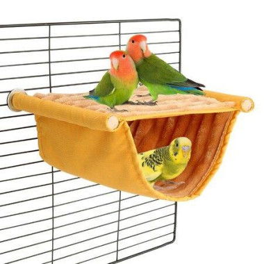 Winter Warm Bird Nest Bed Hanging Hammock Snuggle Hut Parrot House Tent Toy Bird Cage Perch For Parakeets Budgies Cockatiels Lovebirds Cockatoos Finches Hamsters Chinchillas Guinea Pigs (Yellow)