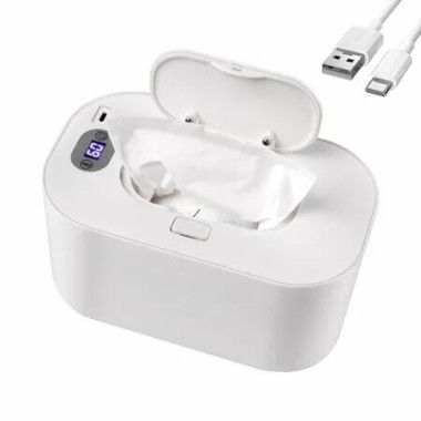 Wipe Warmer Dispenser Portable Diaper Heating Temperature Control Shower Gift White Baby Nappy Care Travel Friendly