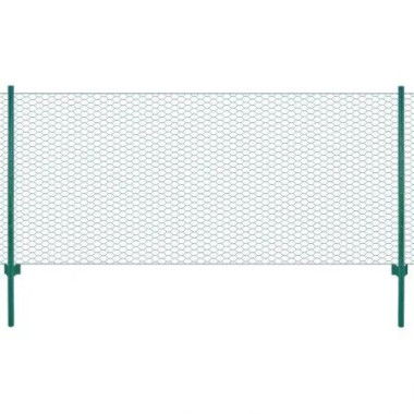 Wire Mesh Fence with Posts Steel 25x1 m Green