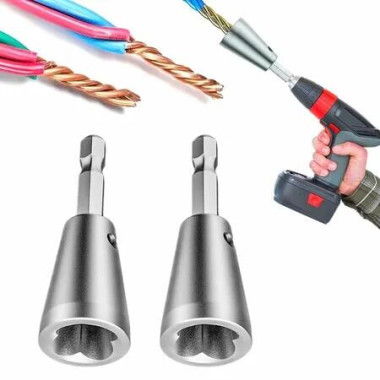 Wire Twister Tool for Drill,Wire Nut Twister for Drill Profession Electricians Tool,6MM Hex Shank Cable Wire Twisting Tool Wire Twister Wire Connector for 9-22 AWG (2pcs)