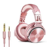 Detailed information about the product Wired Bass Headsets with 50mm Driver, Foldable Lightweight Headphones with Shareport and Mic for Recording Monitoring Podcast Guitar PC TV (Rose Gold)